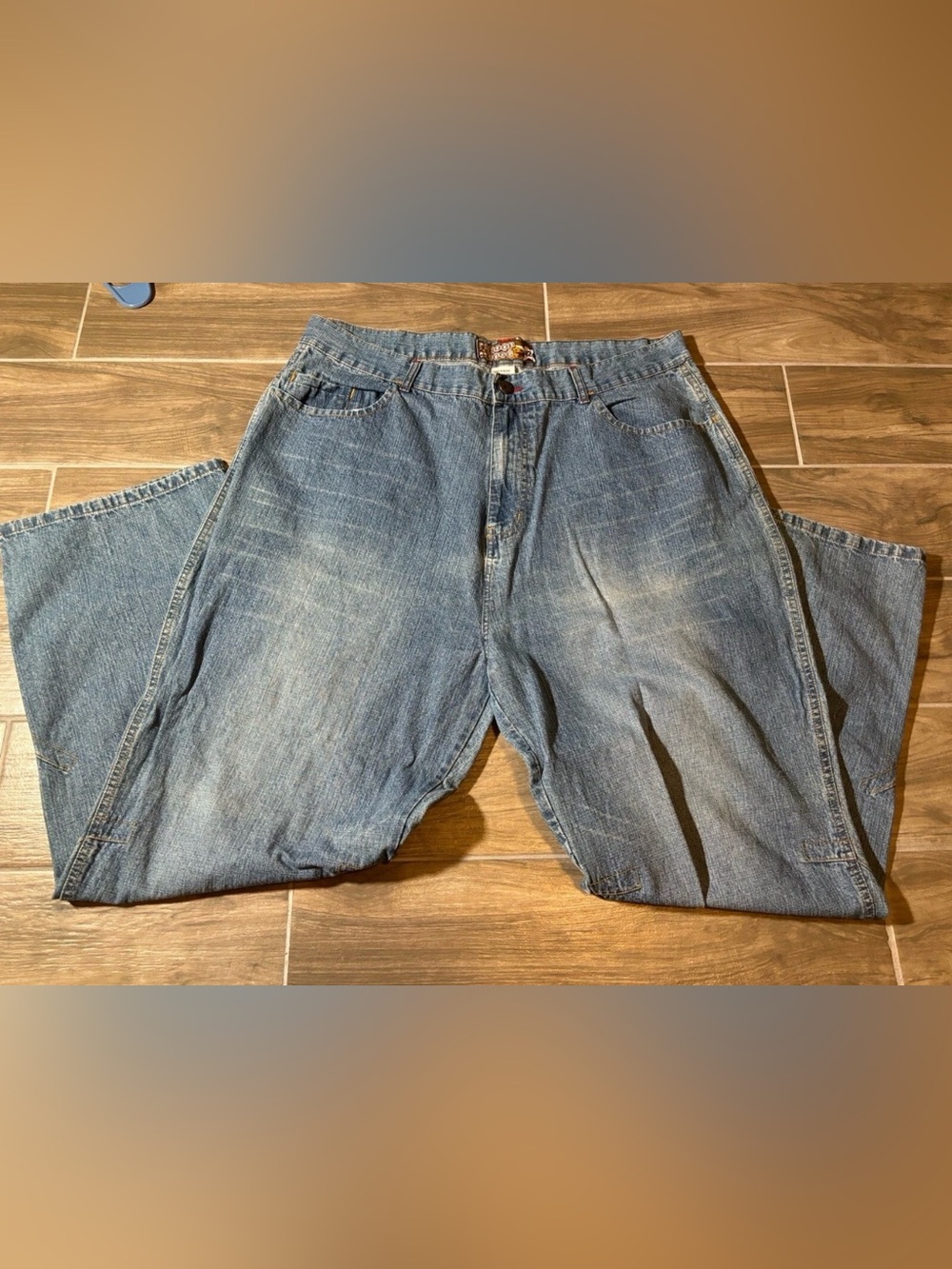 VTG y2k snoop dogg wide leg baggy blue denim skater jeans 42 X 31 Grunge Rock